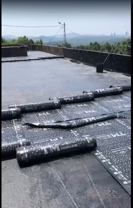 Otopark üzeri sıcak zift membran uygulamamız.